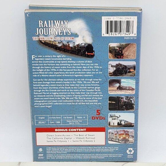 Railway Journeys Vanishing Age of Steam Railroad Documentary Train DVD 5 disc - Picture 2 of 6
